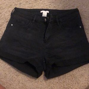 Women’s black denim shorts